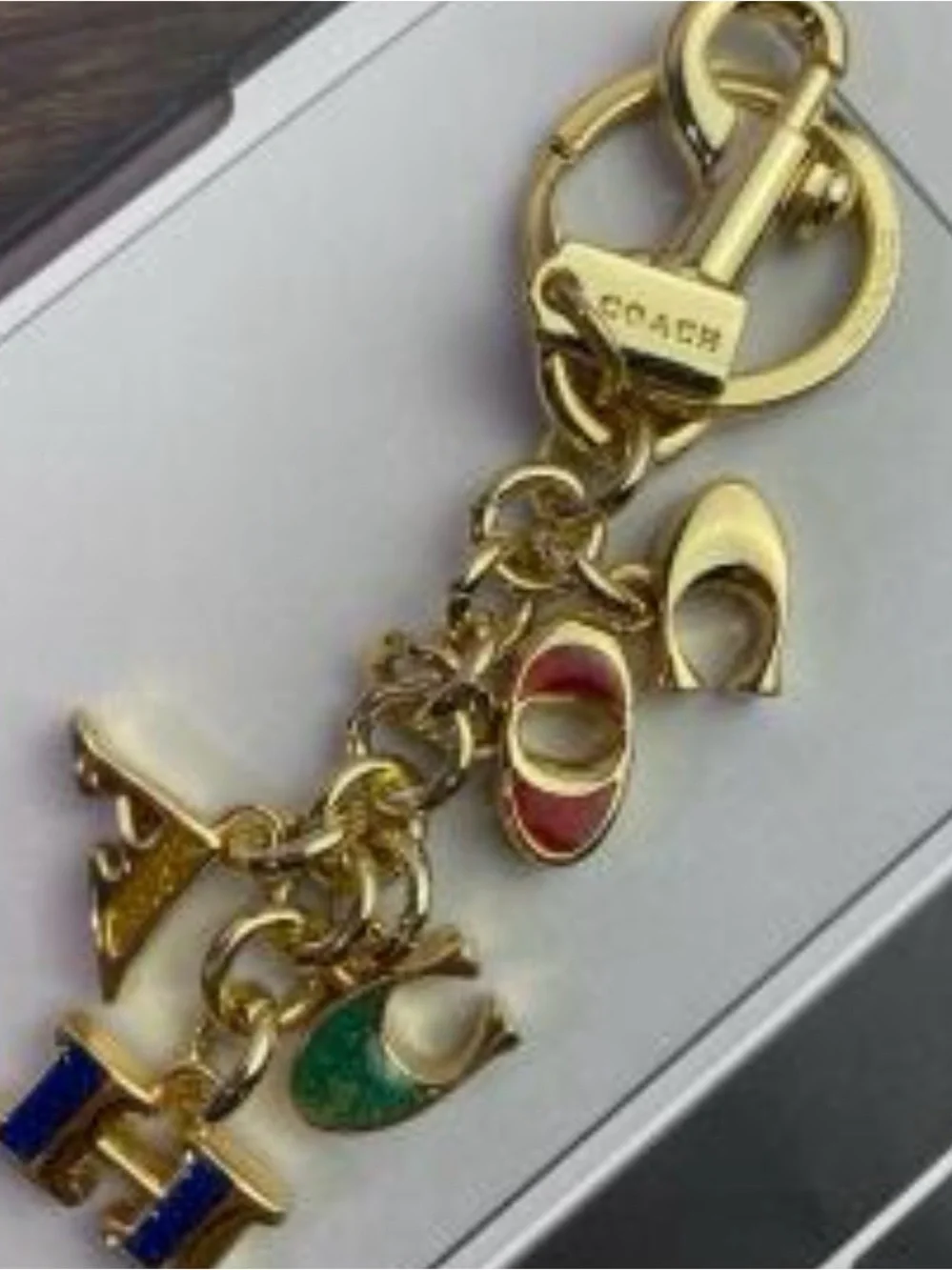 Coach Gold Logo Key & Card Holder Charm